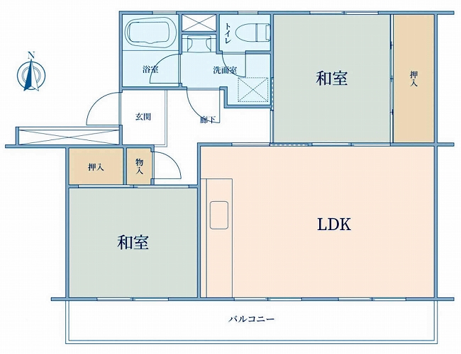 車返団地3街区(白糸台4)（武蔵野台駅・M-49971）の間取り図