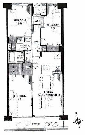 コープ府中武蔵野台1号棟（M-49986）の間取り図