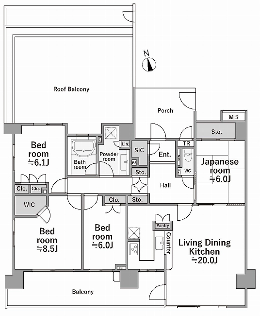 ラヴィラ府中多摩川（中河原駅・M-50007）の間取り図