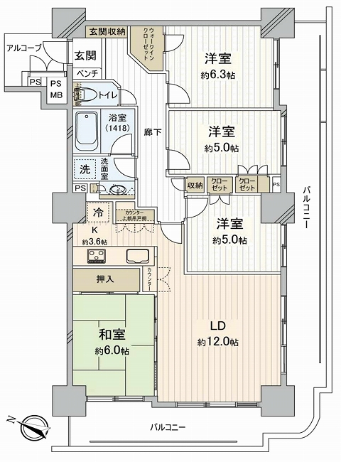 ライオンズステージ府中シティタワー（M-50013）の間取り図