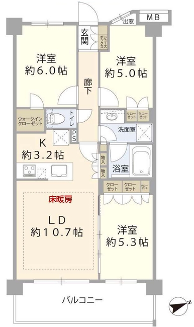 アンビシャス府中武蔵野台（M-50022）の間取り図
