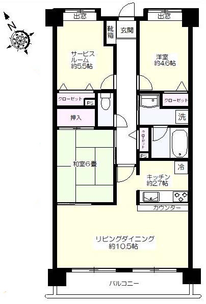 ライオンズマンション府中白糸台第2（飛田給駅・M-50026）の間取り図