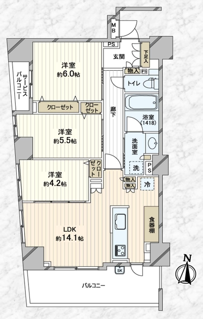 サーパス府中セントマークス（M-50034）の間取り図