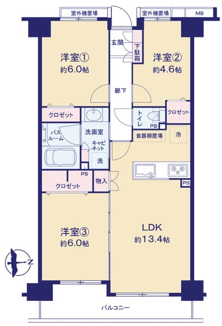 オーベル東府中（M-50037）の間取り図