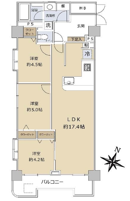 田園キャッスル府中（M-50050）の間取り図