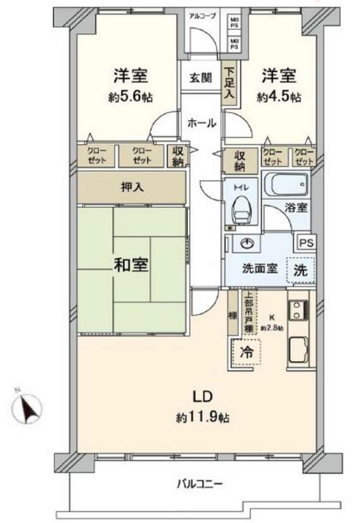 コープ府中武蔵野台3号棟（M-50058）の間取り図