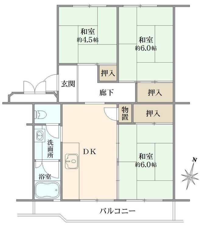 車返団地1街区(押立町2)（武蔵野台駅・M-50059）の間取り図