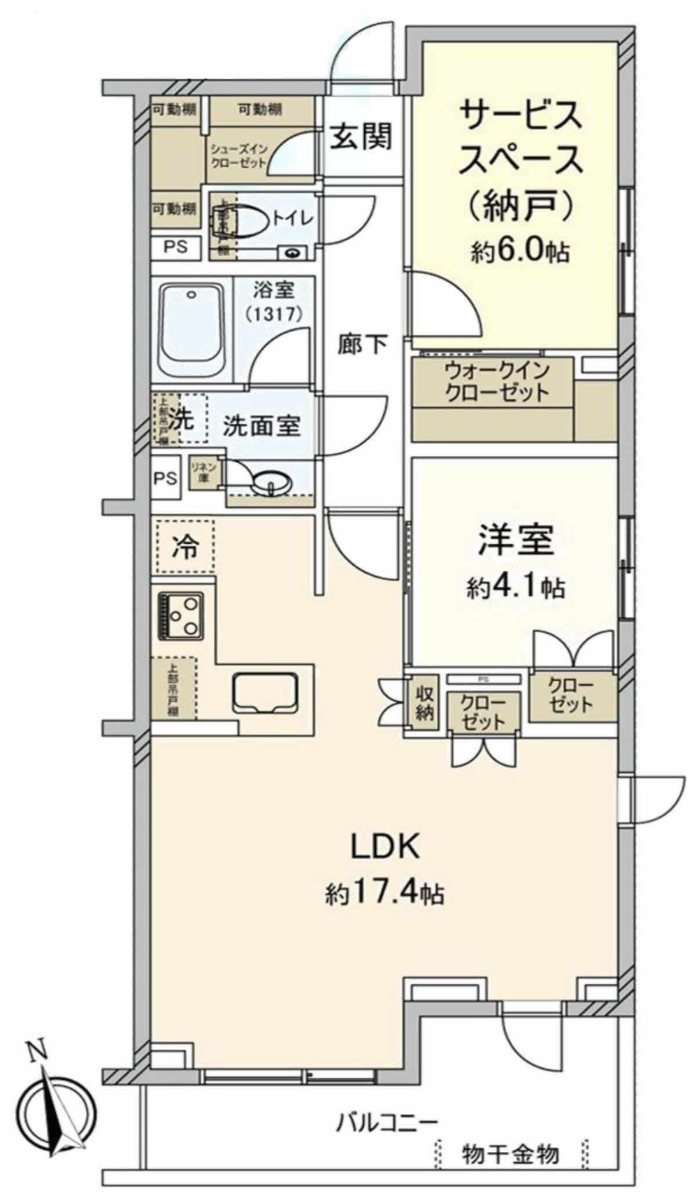 プレシス府中エンティア（分倍河原駅・M-50116）の間取り図