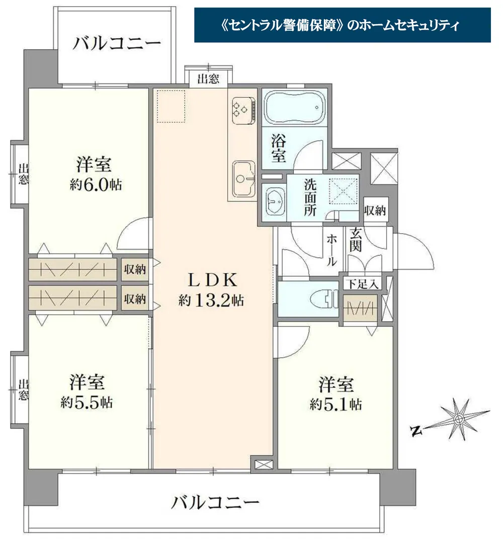 ライオンズマンション府中宮町（M-50120）の間取り図
