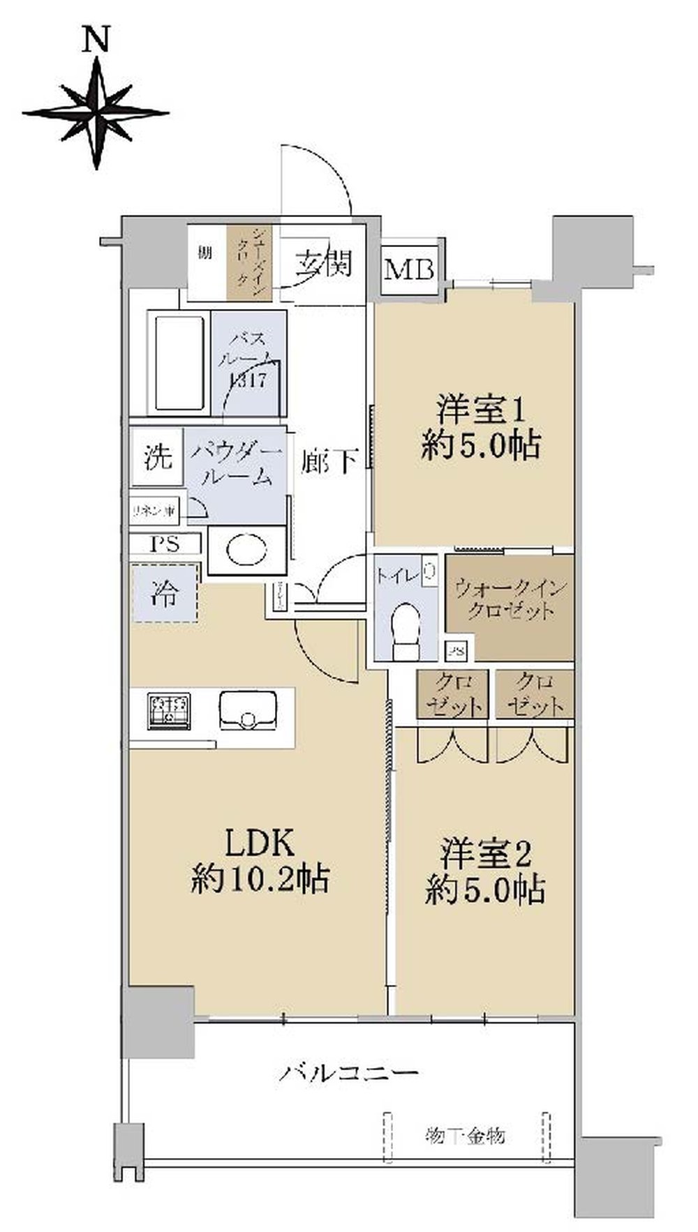 グローベル東京府中サンクチュアリ（東府中駅・M-50121）の間取り図