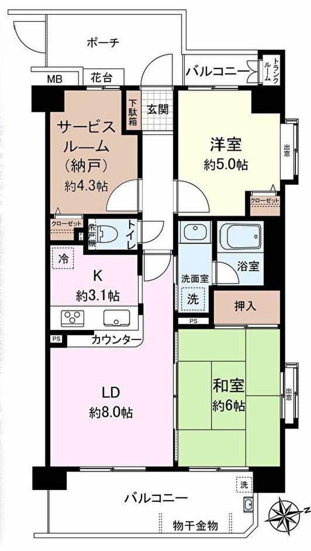 エクセラージュ府中白糸台（飛田給駅・M-50142）の間取り図