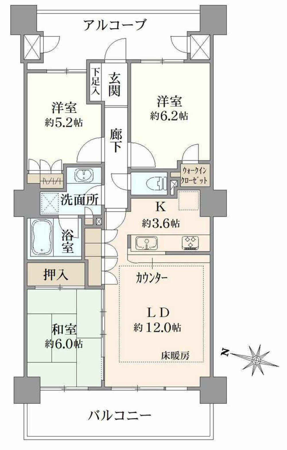 ライオンズステージ府中シティタワー（M-50197）の間取り図