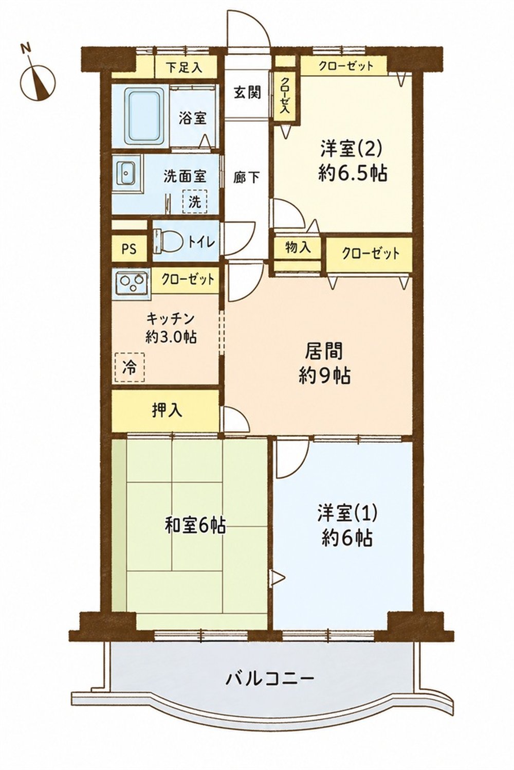 ヴェルドミール多摩川（中河原駅・M-50199）の間取り図