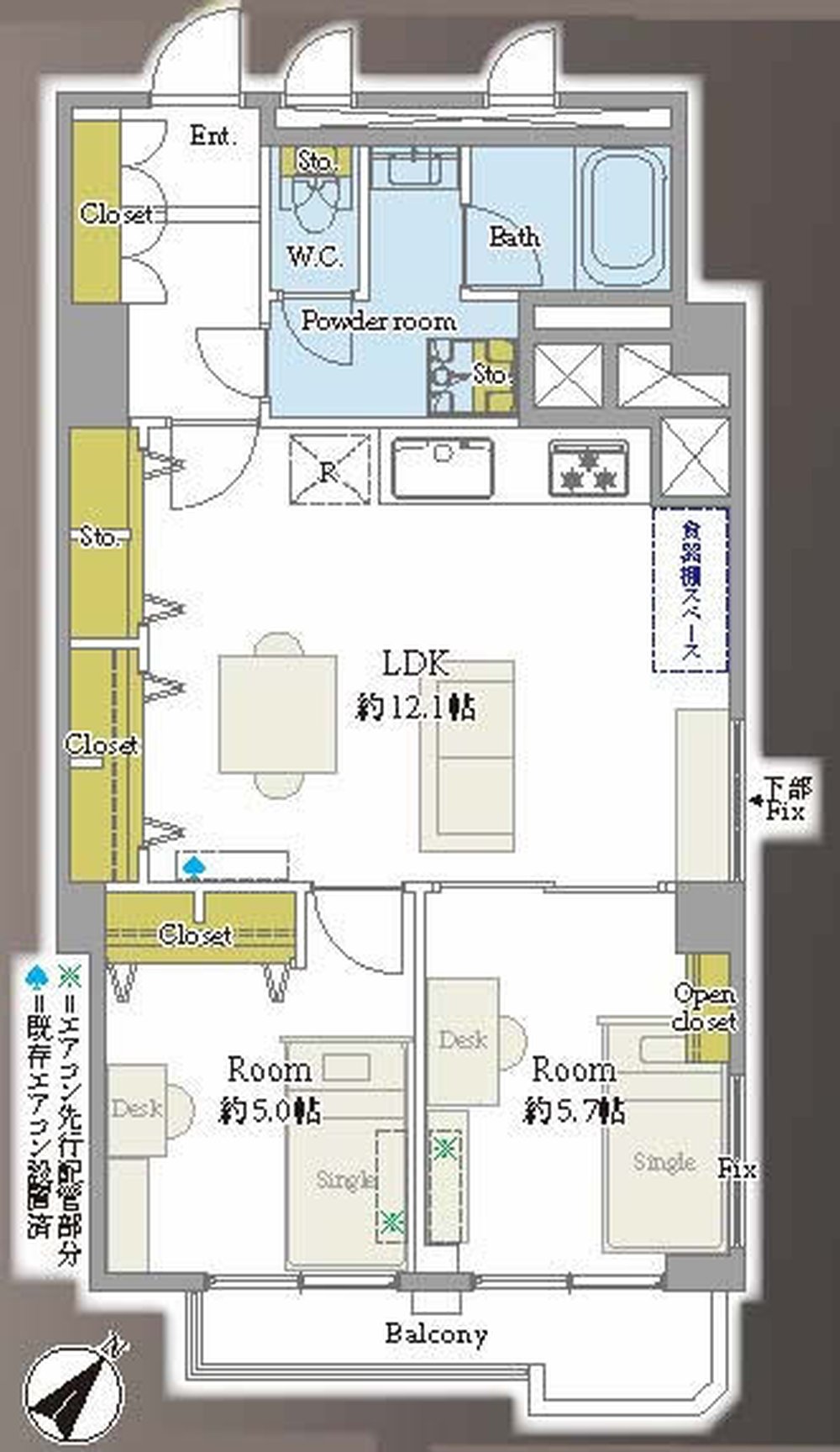 ライオンズマンション府中（府中本町駅・M-50200）の間取り図