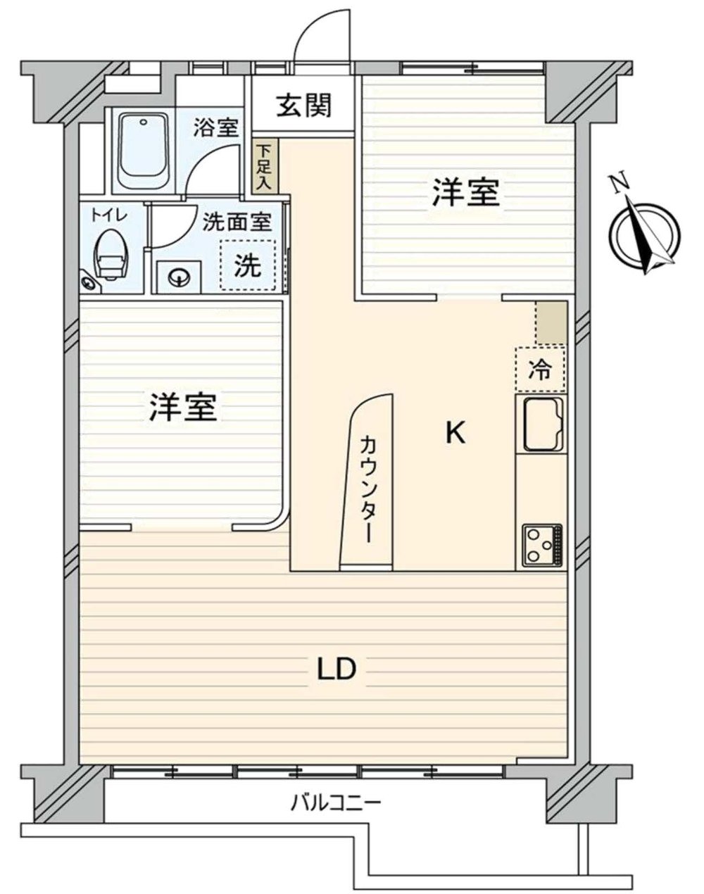 府中住吉町住宅4号棟（中河原駅・M-50201）の間取り図