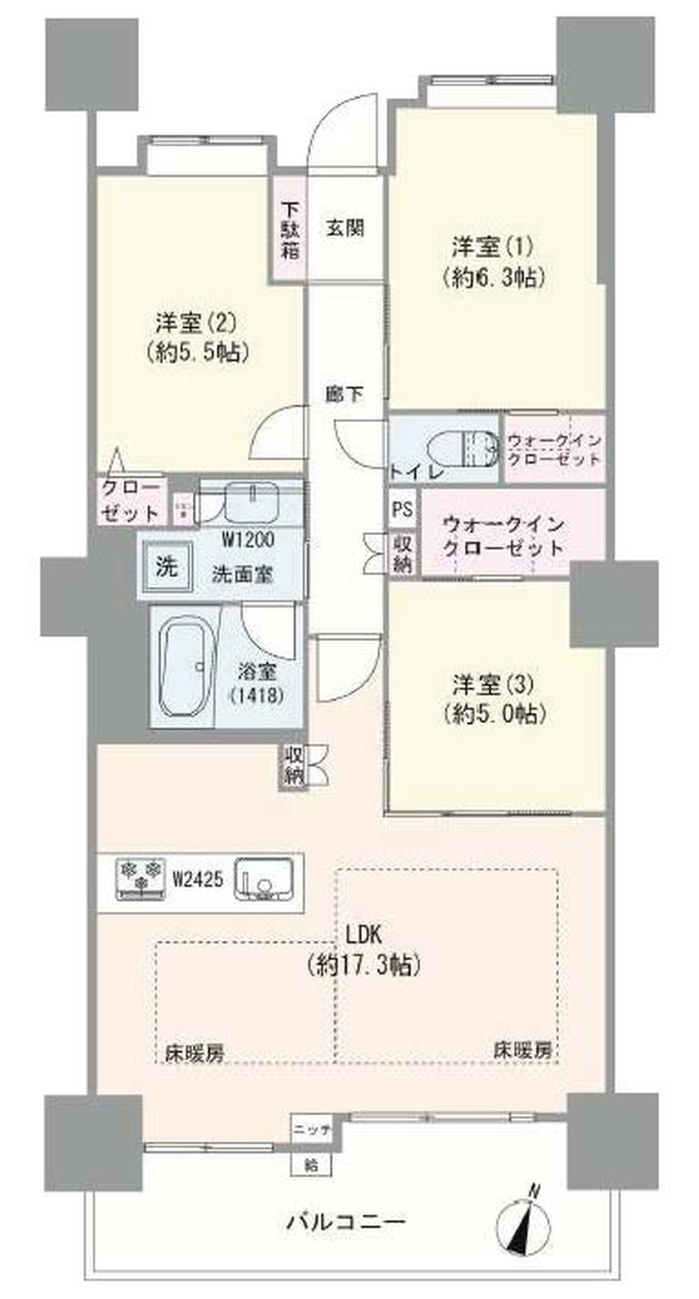 ライオンズステージ府中シティタワー（M-50208）の間取り図