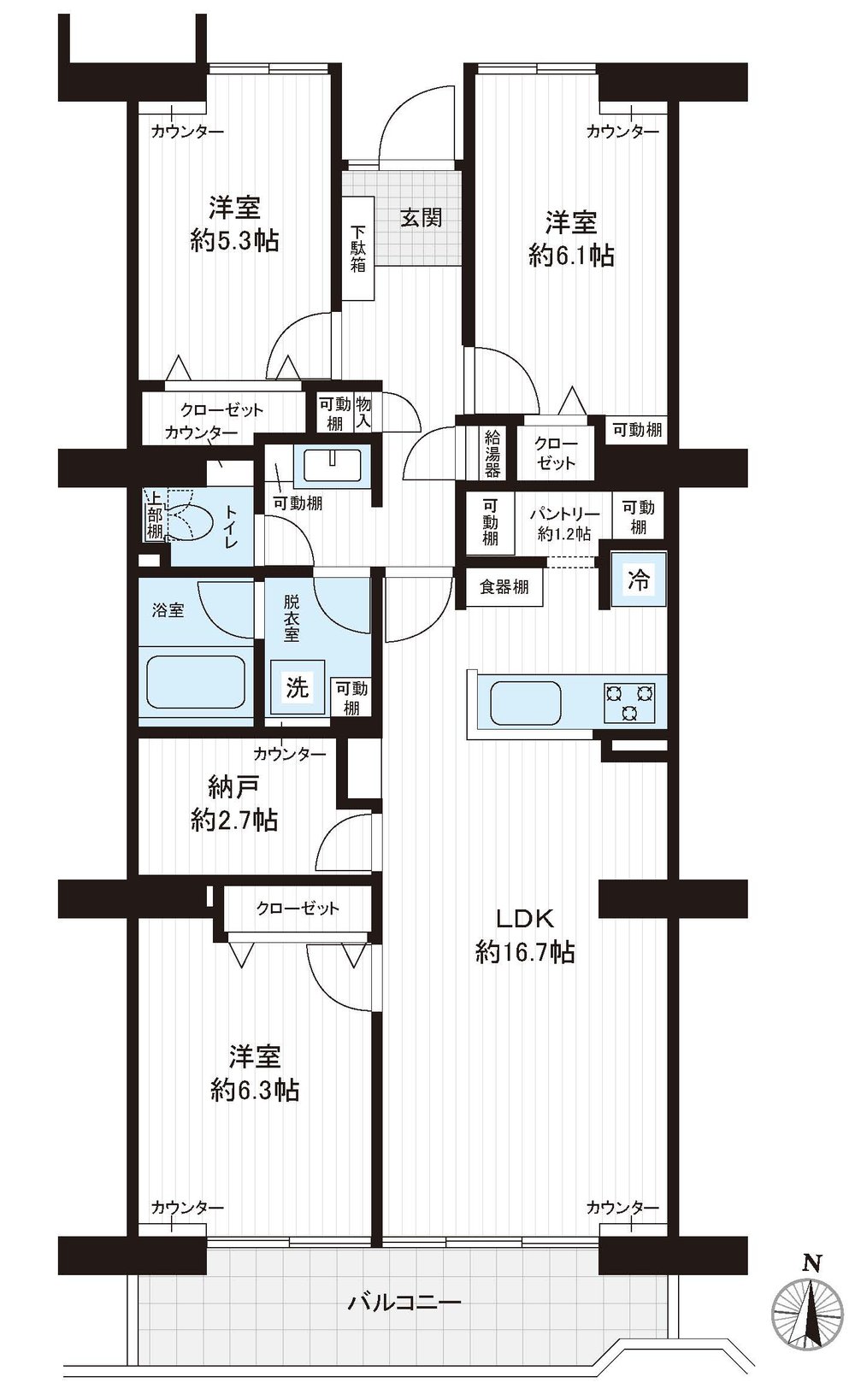 府中多摩川通り住宅2号棟（是政駅・M-50213）の間取り図
