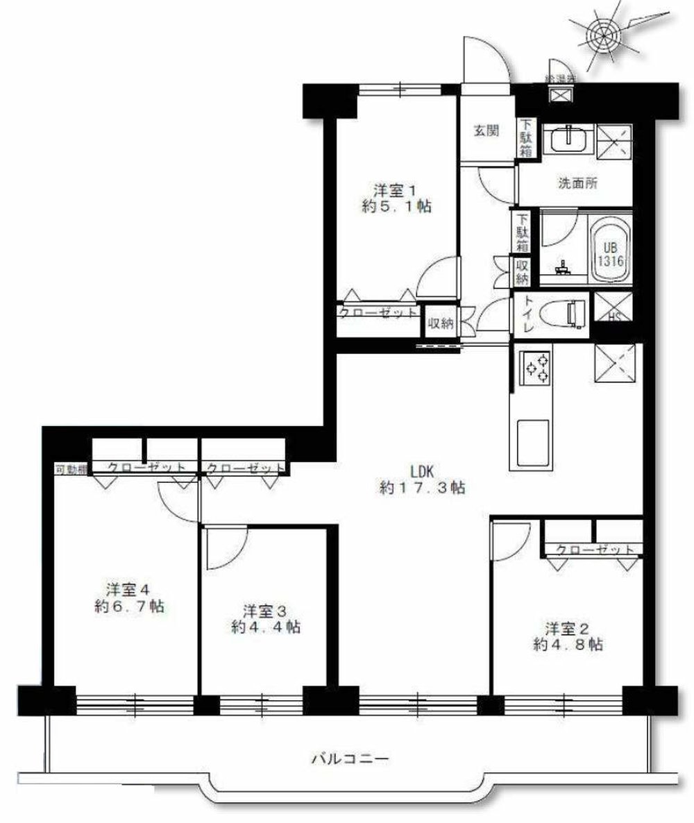 日商岩井府中マンション（東府中駅・M-50217）の間取り図