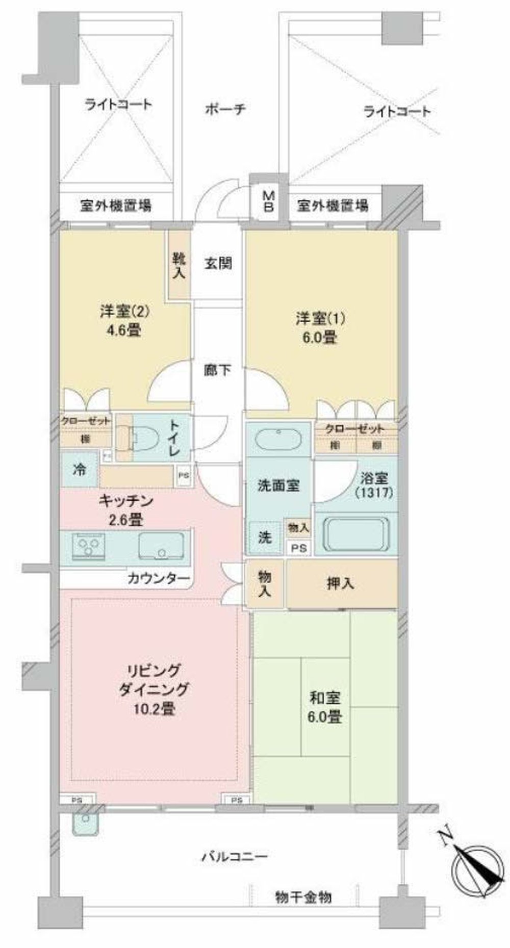 グローリオ府中多摩川（中河原駅・M-50237）の間取り図