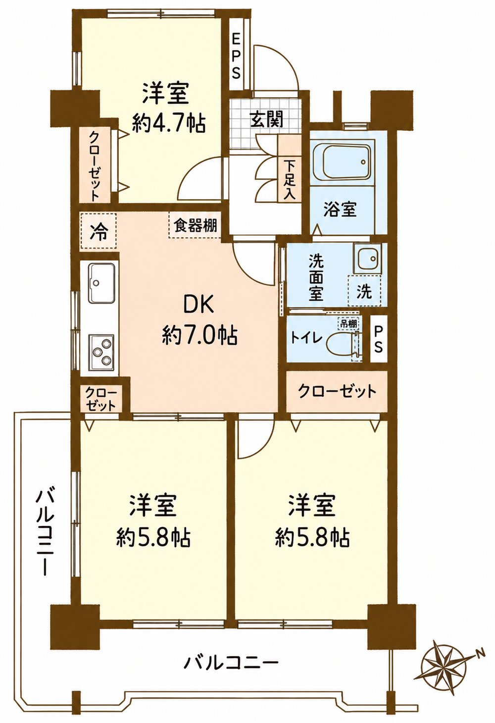 光シャンブル府中（東府中駅・M-50249）の間取り図