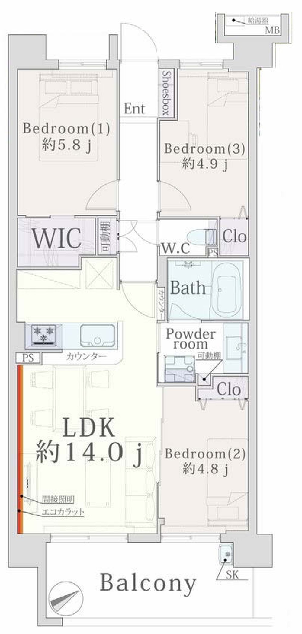 ルイシャトレ府中是政（競艇場前駅・M-50254）の間取り図