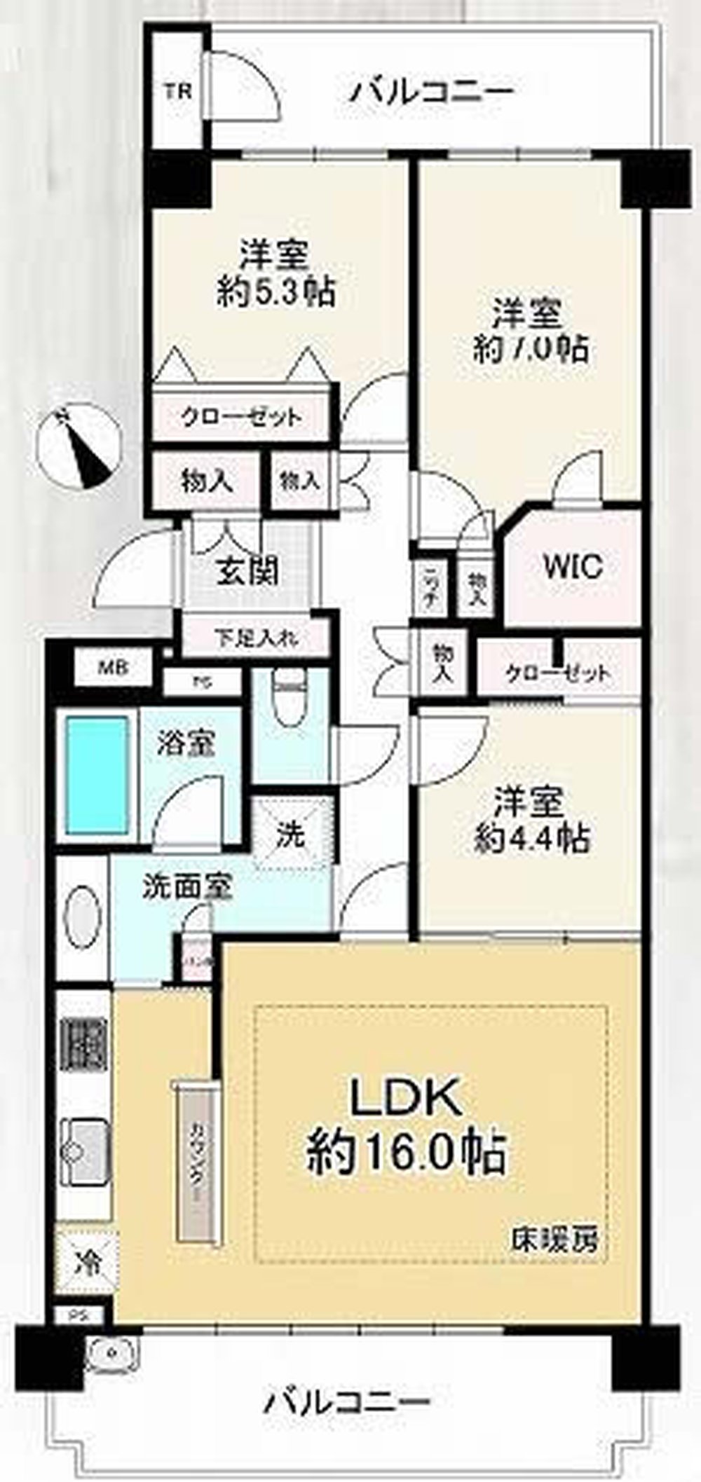 モンレーヴ府中南（中河原駅・M-50256）の間取り図