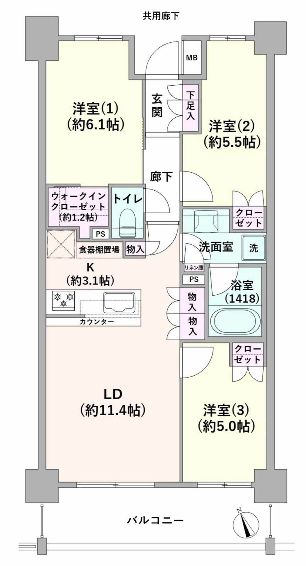 プレミアムレジデンス府中西府駅前（M-50257）の間取り図