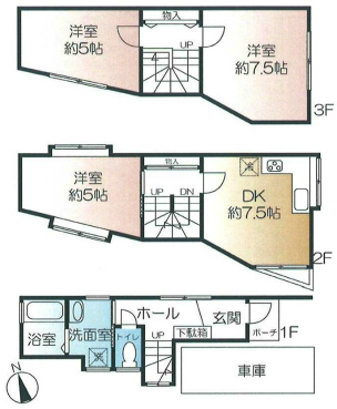 府中市住吉町1丁目一戸建て貸家s-3037間取り