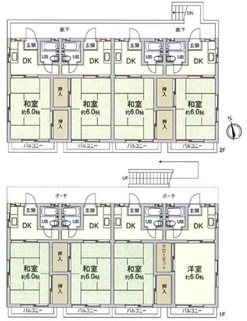 府中市緑町1丁目 一棟売アパート（府中駅・S-3084）の間取り図