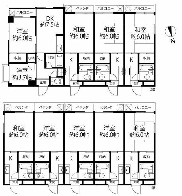 府中市住吉町２丁目売りアパートs-3138間取り