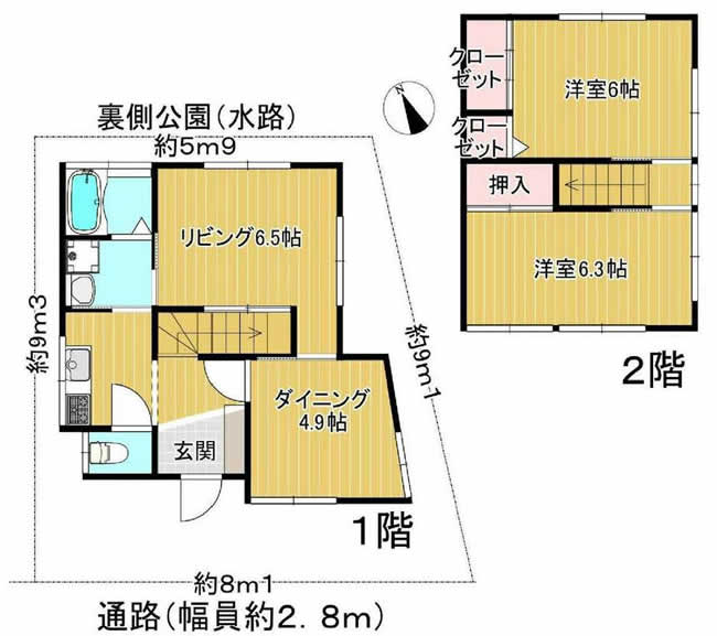 府中市南町4丁目 一戸建て貸家（中河原駅・S-3222）の間取り図