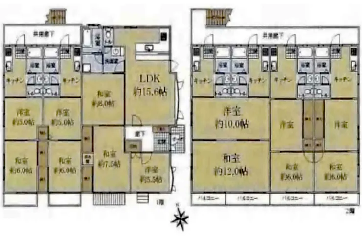 府中市若松町1丁目の一棟売アパート（東府中駅・S-3282）の間取り図