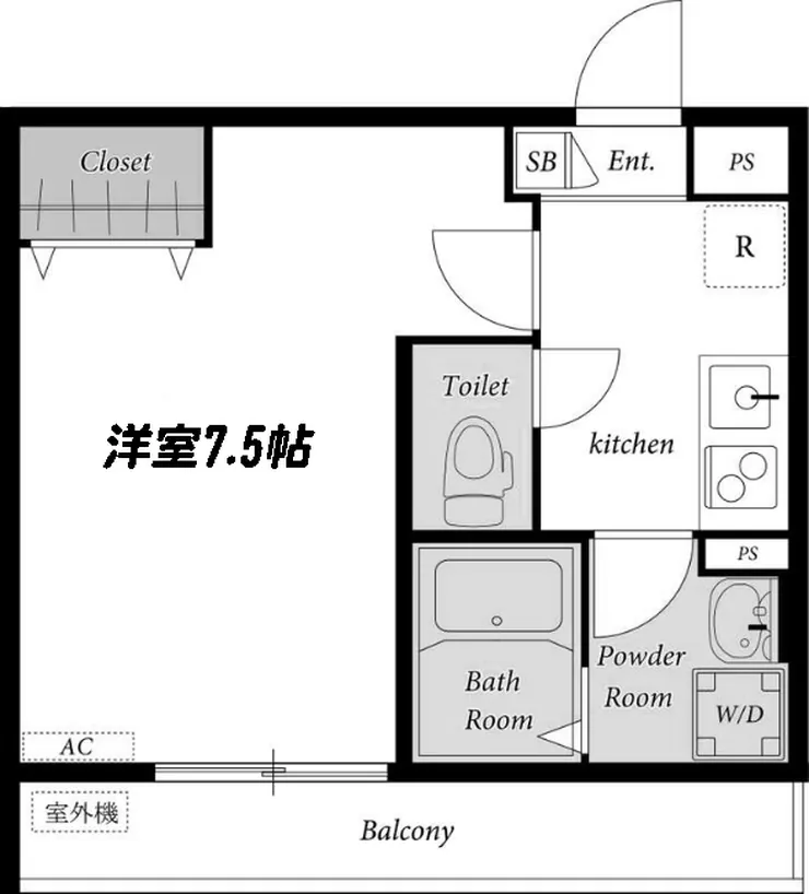 府中市住吉町1丁目の一棟売アパート（中河原駅・S-3305）の間取り図