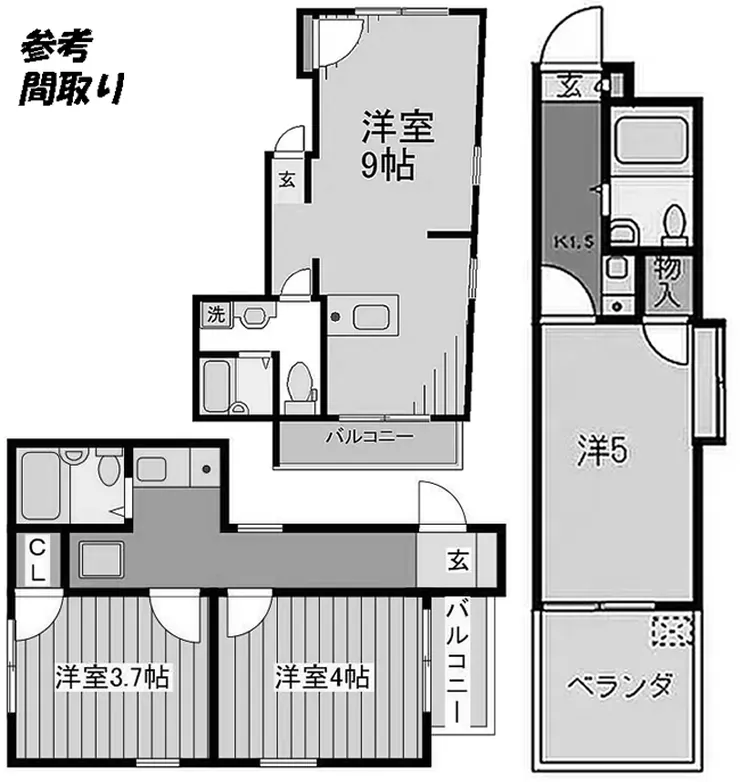 府中市宮西町3丁目の一棟売マンション（府中駅・S-3307）の間取り図
