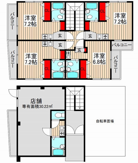 府中市浅間町2丁目一棟売マンションs-3337間取り