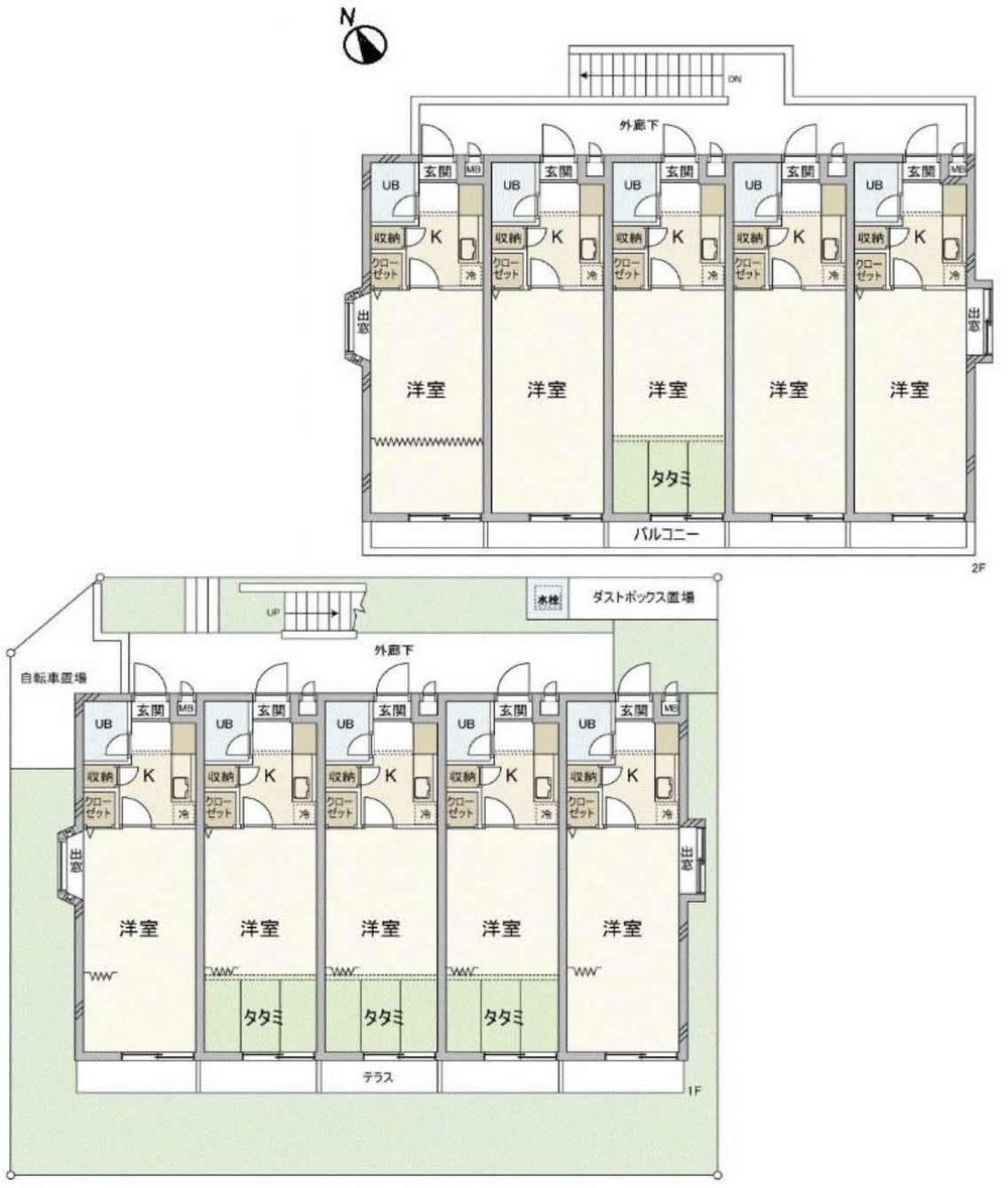 府中市四谷1丁目 一棟売アパート（中河原駅・S-3365）の間取り図