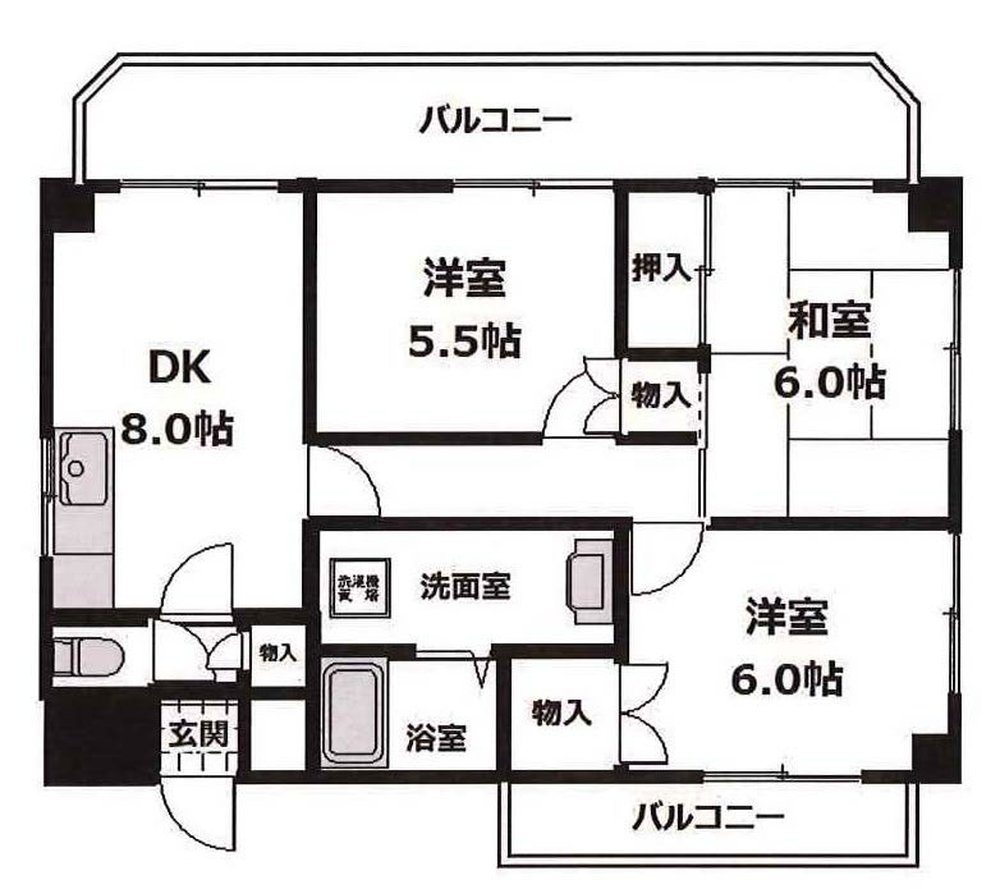 ラベーラ是政（T3-1043）の間取り図