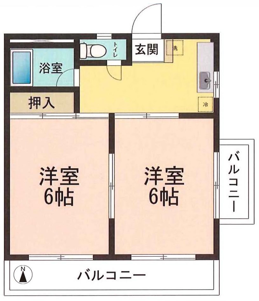 鍋屋ハイツ（府中駅・T2-1066）の間取り図