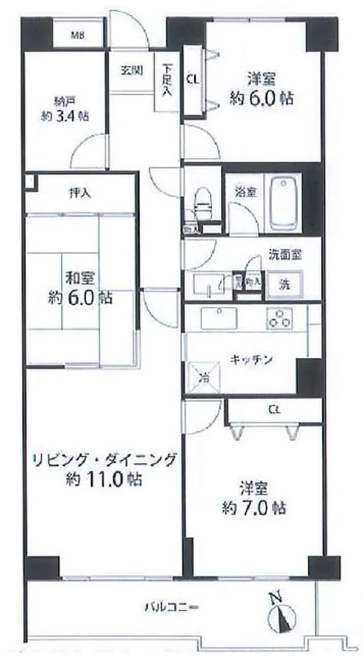 T’ｓ　garden府中（T3-1082）の間取り図