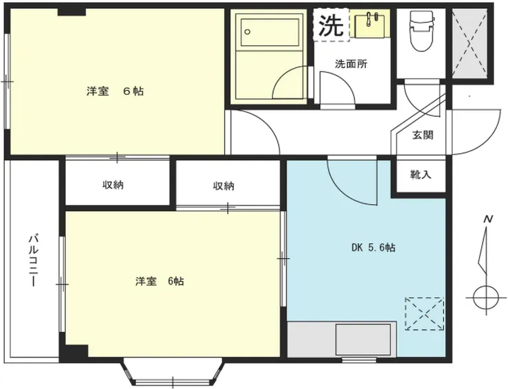 武蔵野コーポ第2（武蔵野台駅・T2-1261）の間取り図