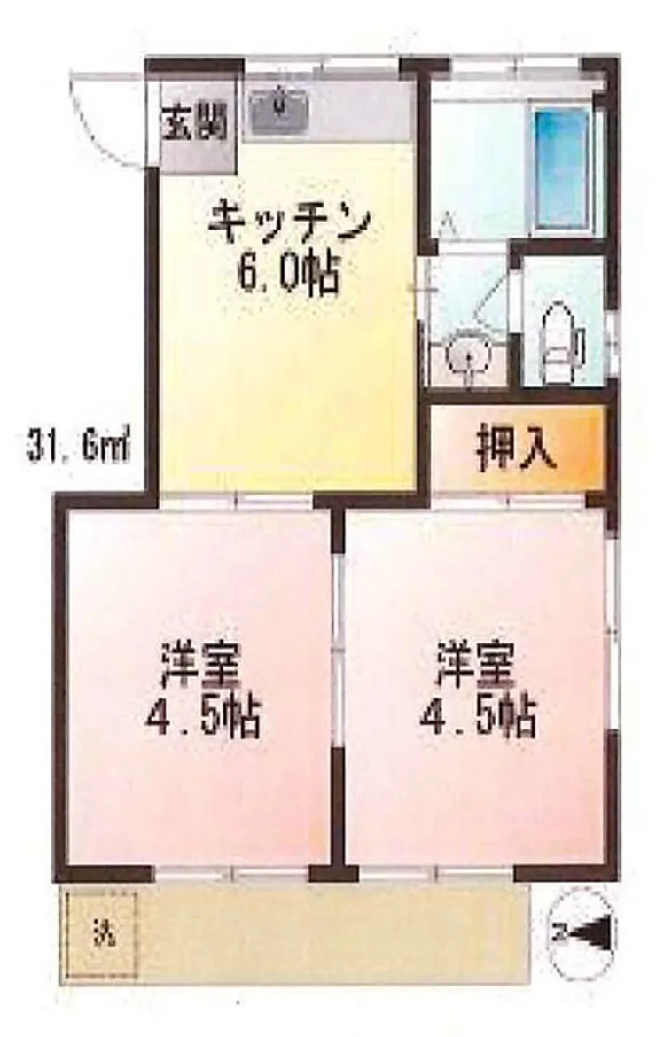 パークハイツ（緑町2）（東府中駅・T2-128）の間取り図