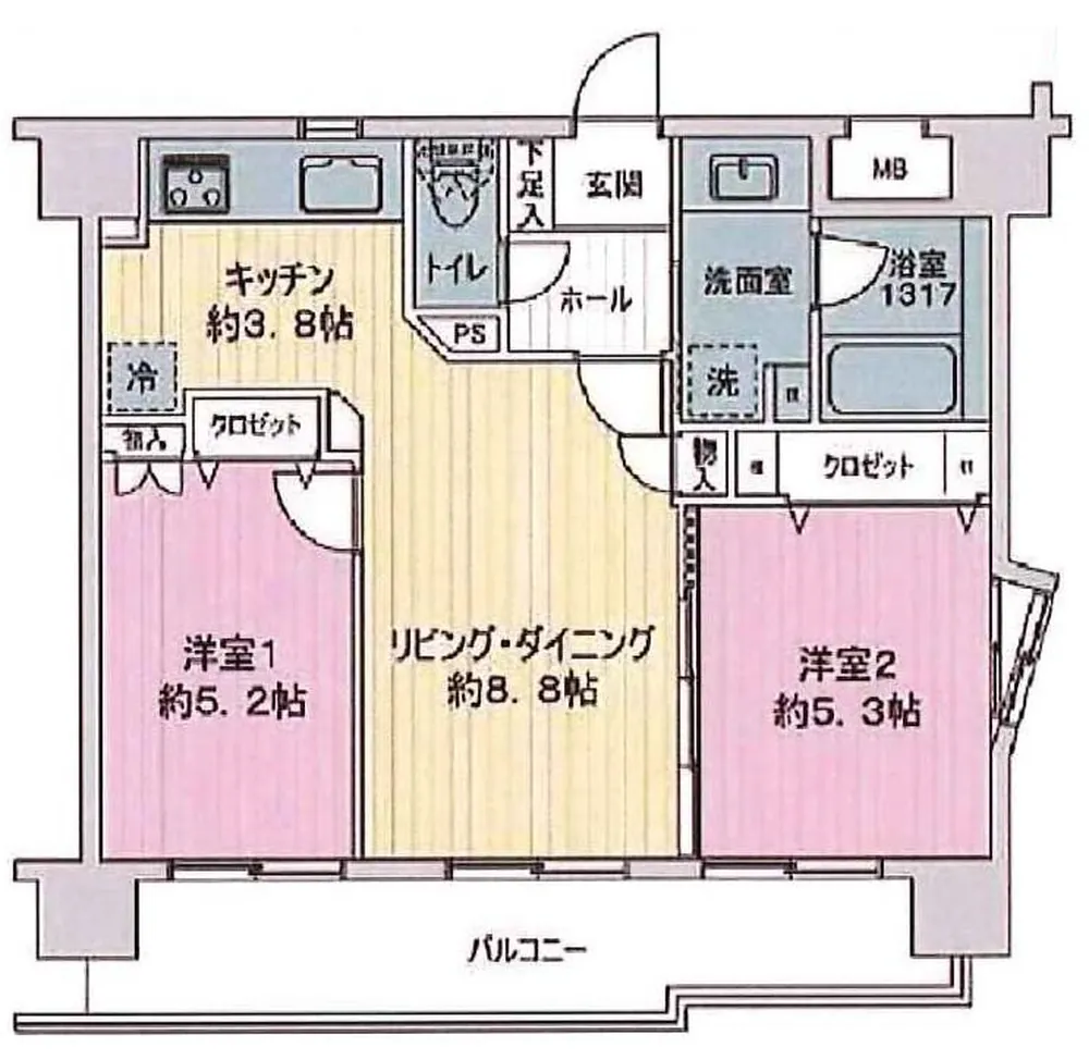グレースコート府中駅前（T2-1343）の間取り図