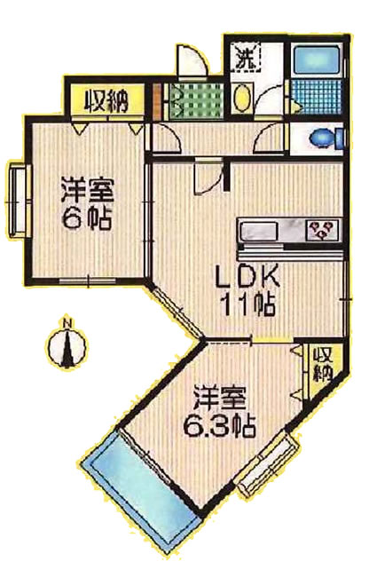 サンクタス大東の間取り