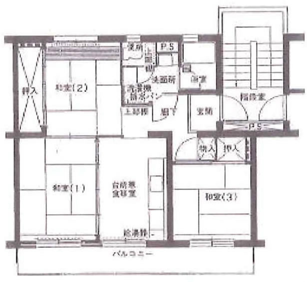 車返団地3街区(白糸台4)（武蔵野台駅・T3-1662）の間取り図