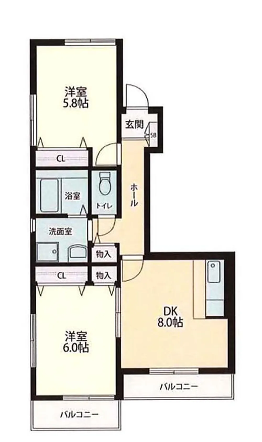 カーサディーケー（武蔵野台駅・T2-1691）の間取り図