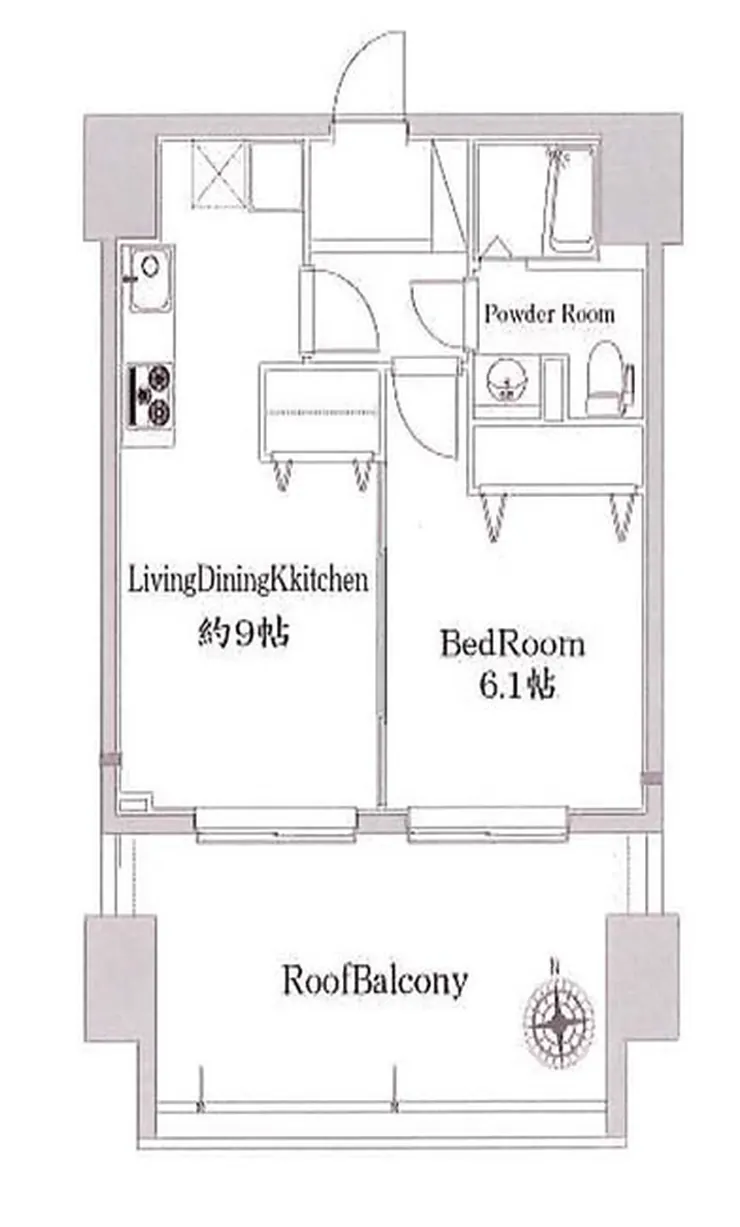 ヴェローナ府中ルッソ（T1-1844）の間取り図