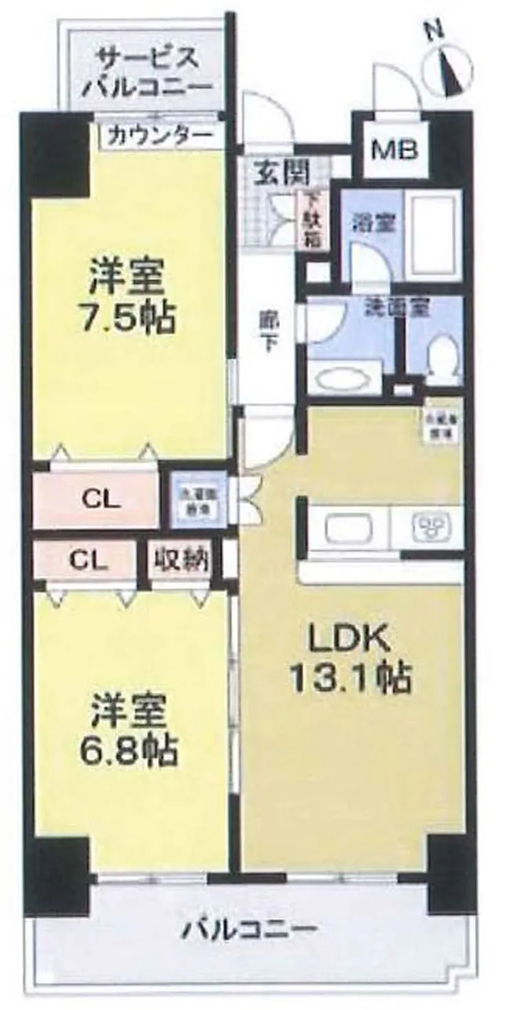サンクレスト（東府中駅・T2-1872）の間取り図