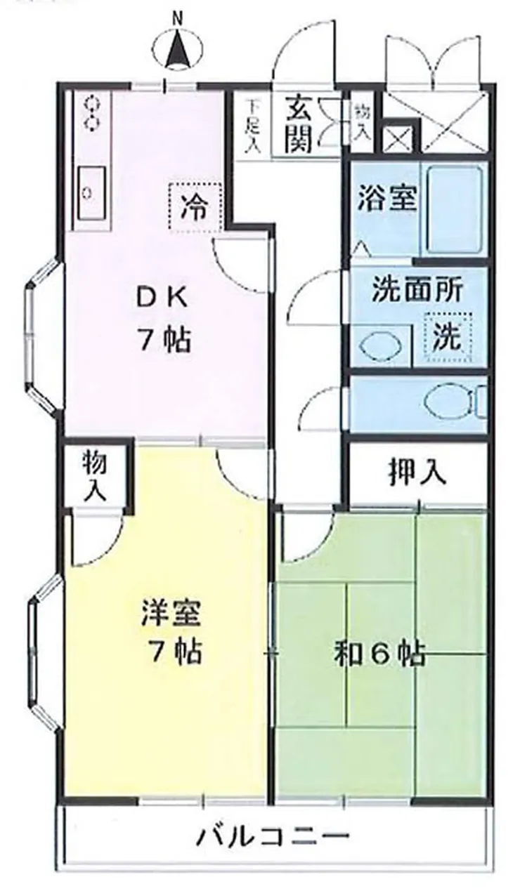 京王ラフィネ東府中（T2-1989）の間取り図