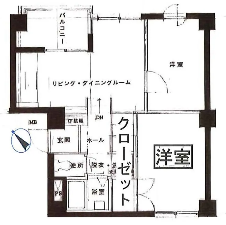中銀府中大国マンシヨン（中河原駅・T2-2172）の間取り図