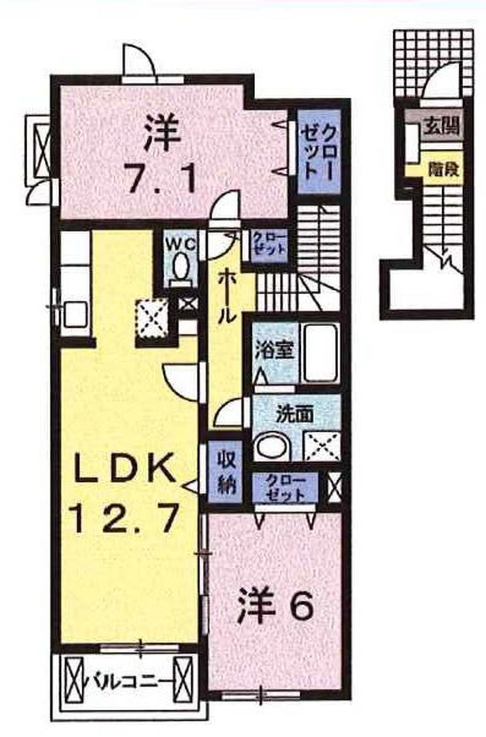 カーサセレノⅢ（東府中駅・T2-2283）の間取り図